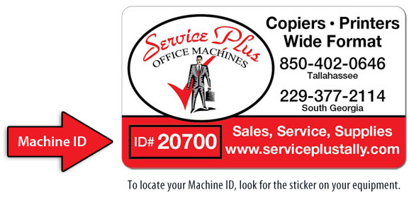 Service Plus Machine ID Sticker